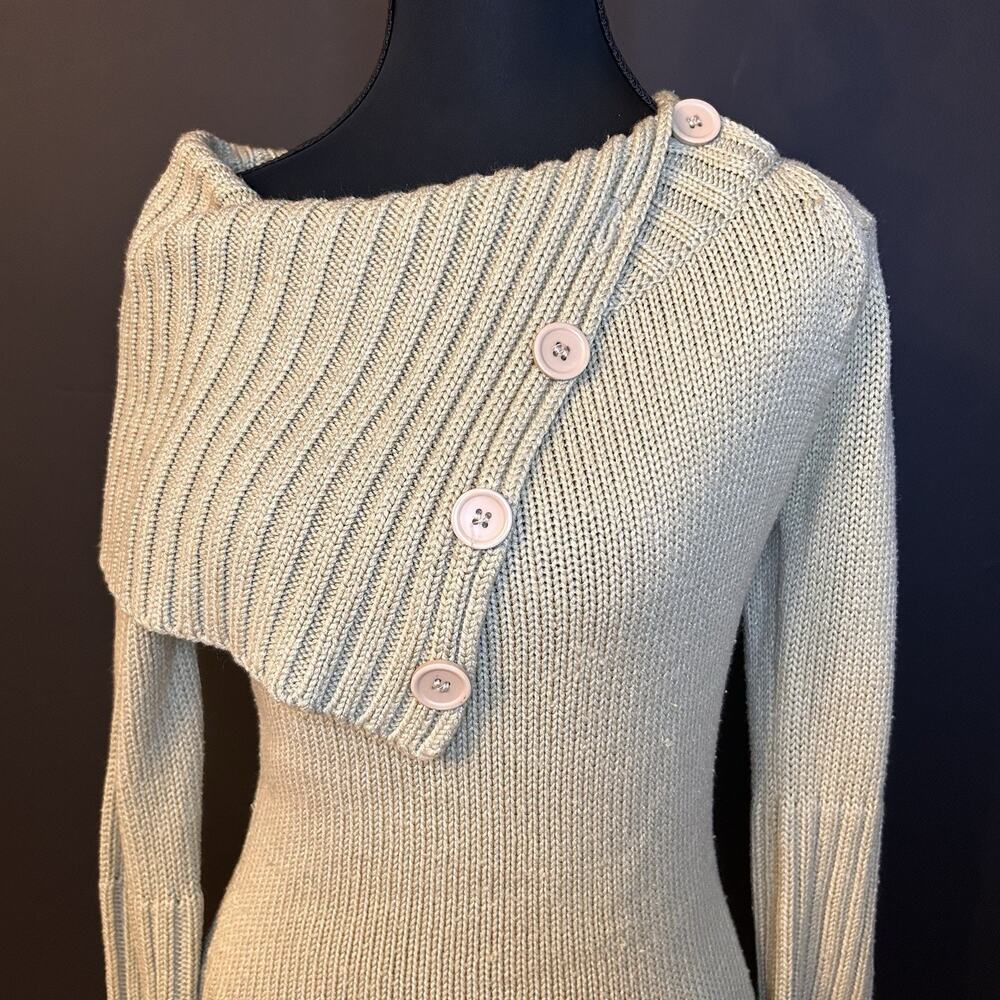 Y2K Chesley Knitted Off-the-shoulder Sweater with Buttons #Knitwear Size Small - Picture 2 of 5